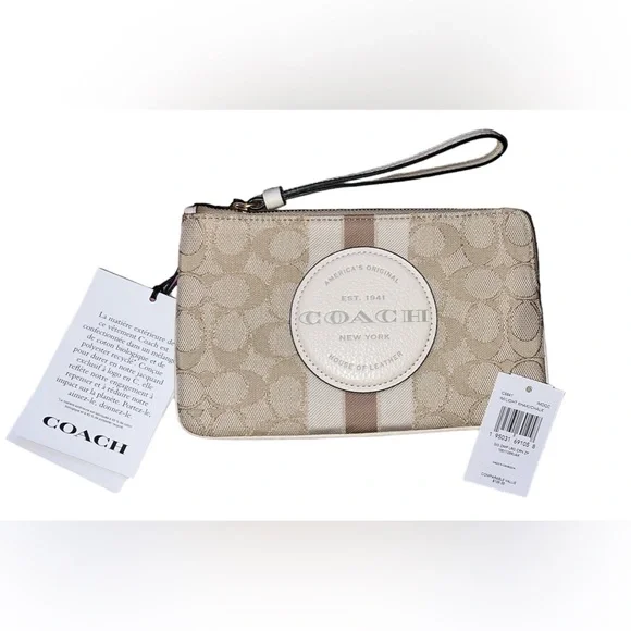 Coach wristlet NWT light khaki/ chalk - Picture 1 of 2